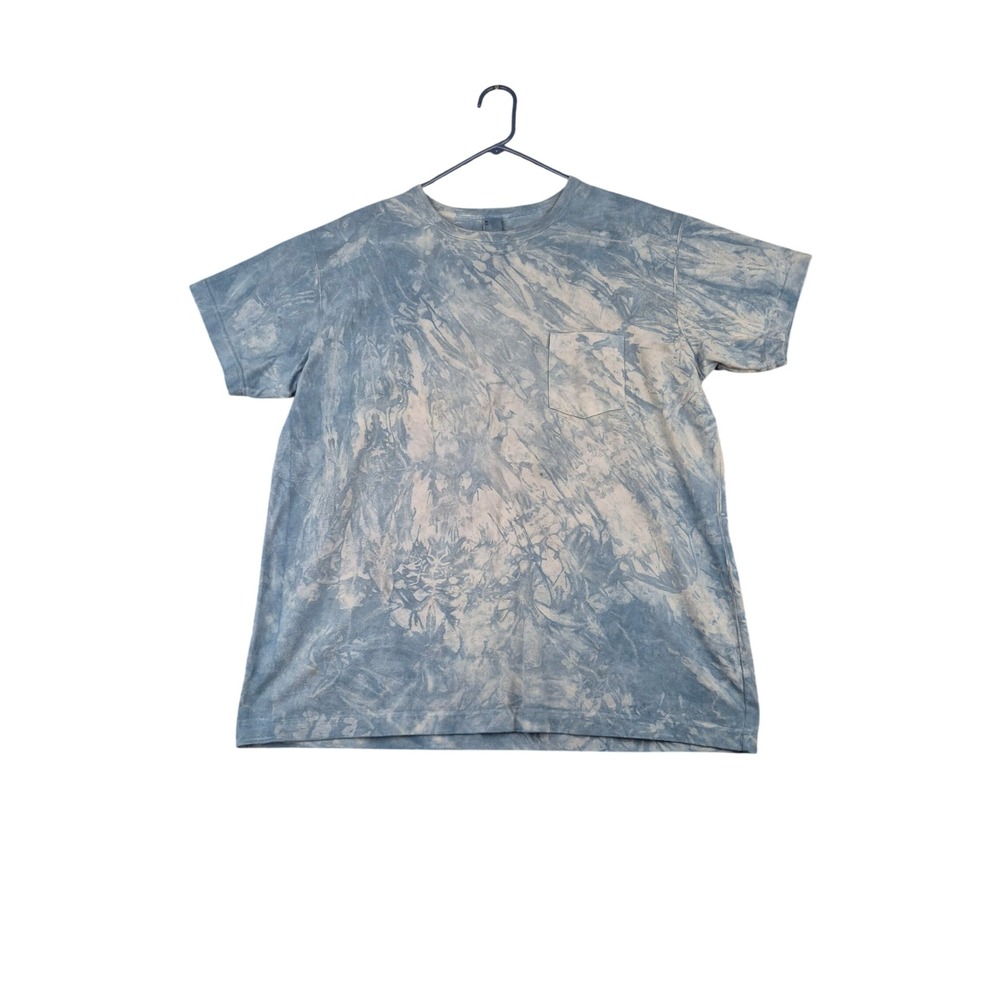 3sixteen Mens Tie Dye Pocket T-Shirt Blue White Marble Wash XXL Made in USA
